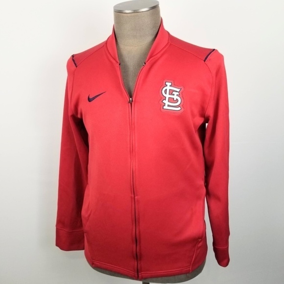 NIKE Baseball Dri-Fit- Mens Small St. Louis Cardinals Performance Full Zip- Red - Picture 2 of 7